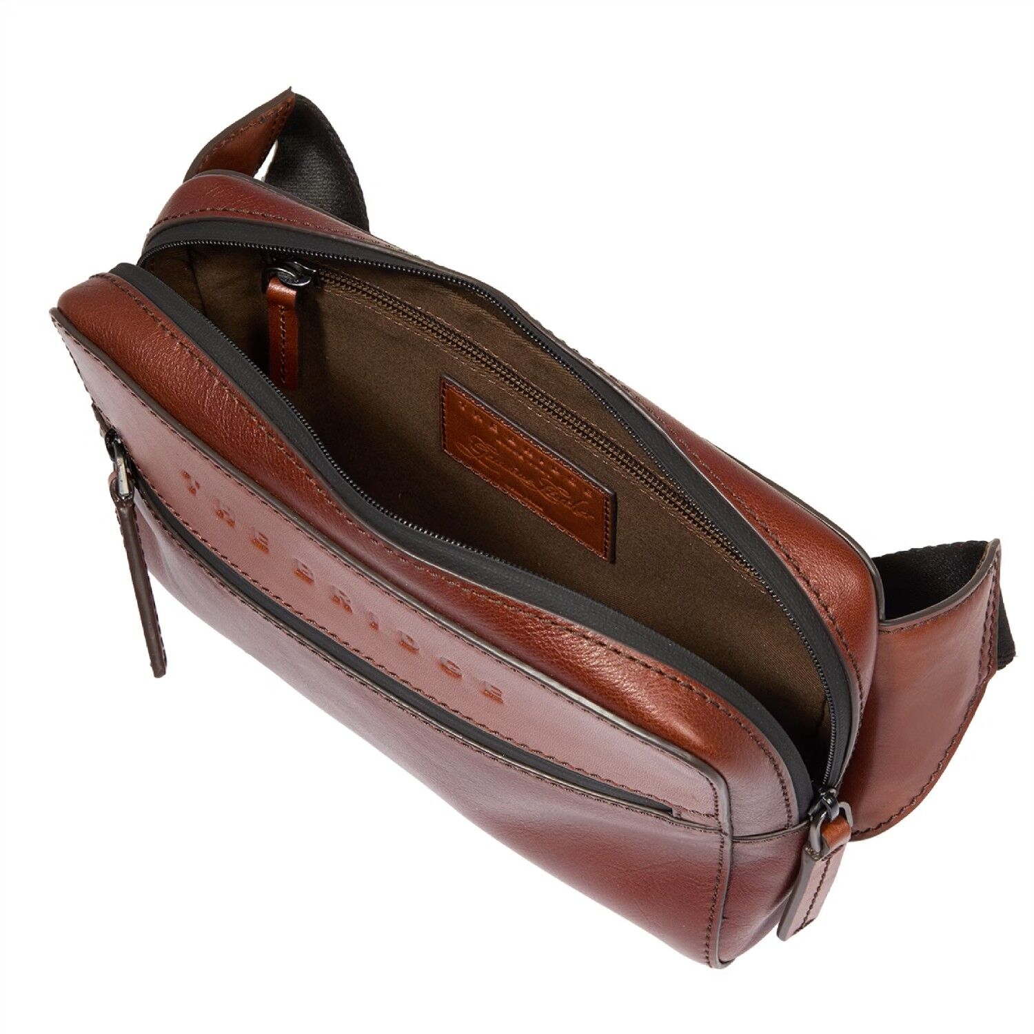 The Bridge Damiano Leder-Gürteltasche / Waist Pouch 073403EX Braun/Ruthenium Dunkel