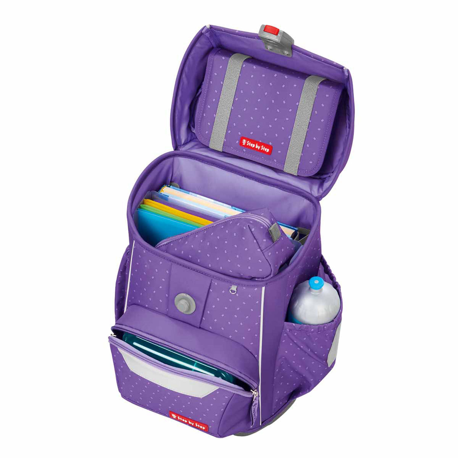 Step by Step BASIS Schulranzen 4-teiliges Set Purple Konfetti