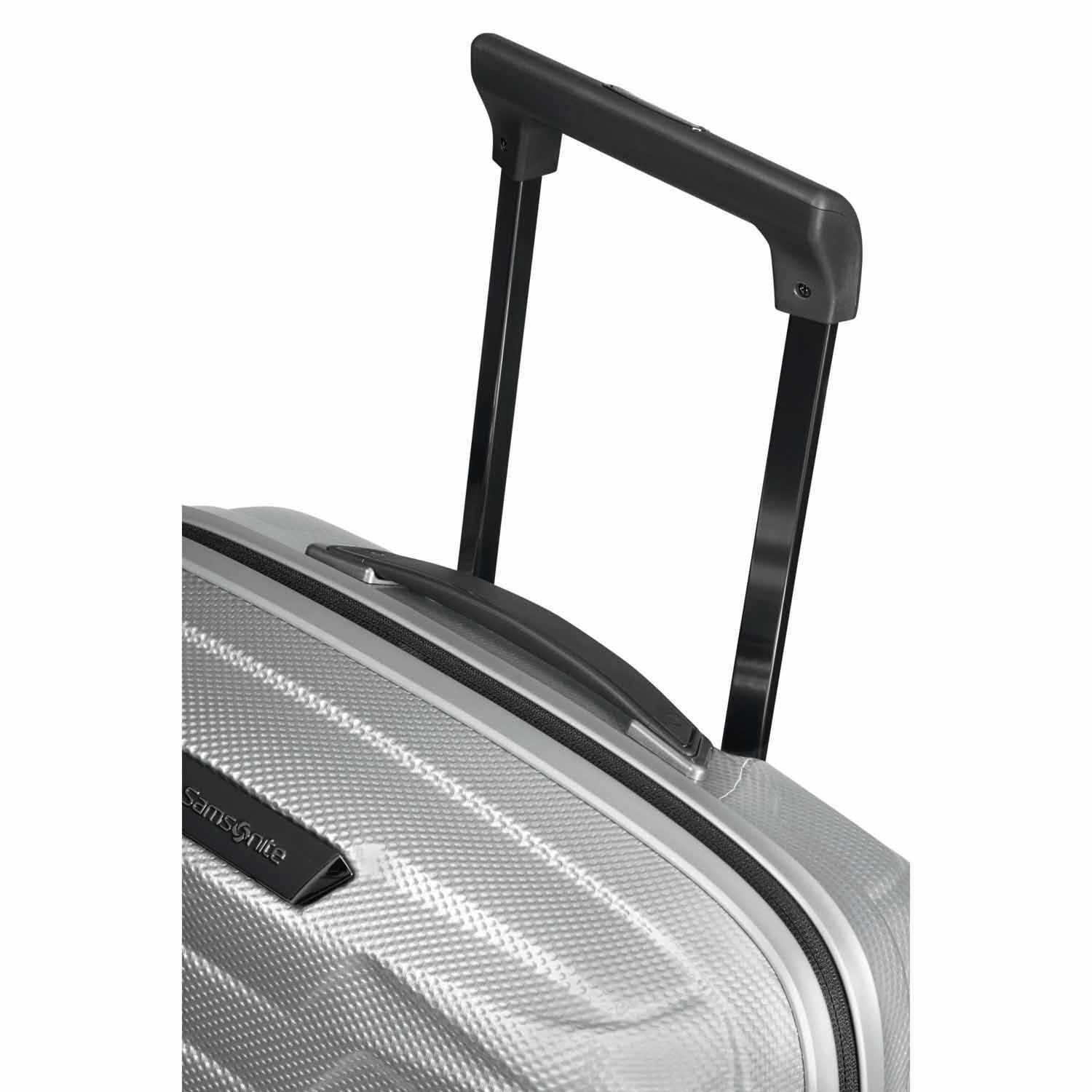 Samsonite Proxis Trolley mit 4 Rollen erweiterbar 55cm (20/23cm) + GRATIS HOTELGUTSCHEIN Silber