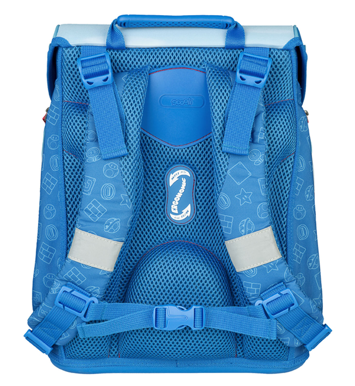 Scooli EasyFit Schulranzen, 5-teiliges Set Super Mario