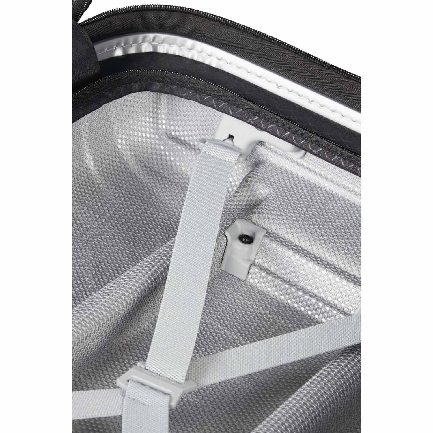 Samsonite Proxis Trolley mit 4 Rollen erweiterbar 55cm (20/23cm) + GRATIS HOTELGUTSCHEIN Silber