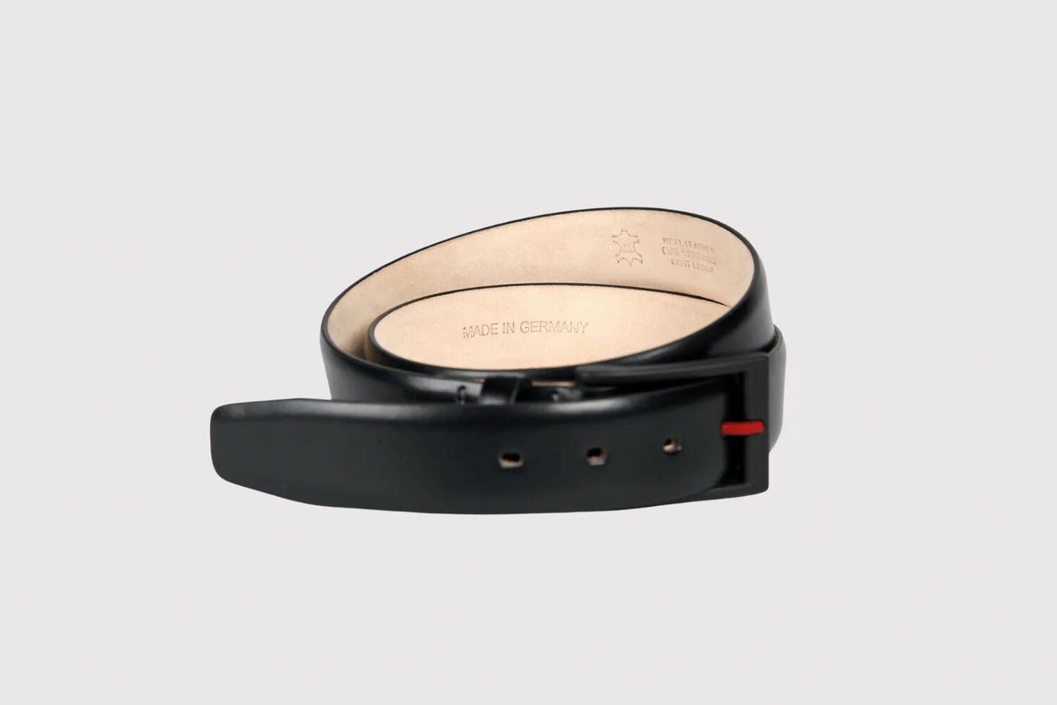 Flyerbelt Security Metallfreier Gürtel 85 cm -Mit dem roten Dorn Schwarz