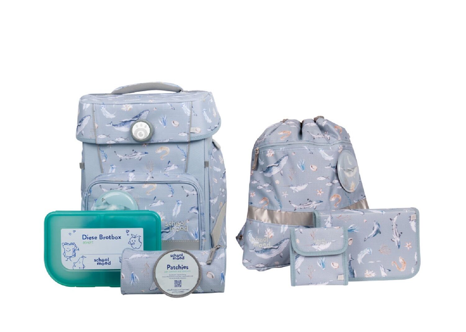 School-Mood Champion Maxx Nordic Collection, 7-tlg. Schulranzenset Aqua