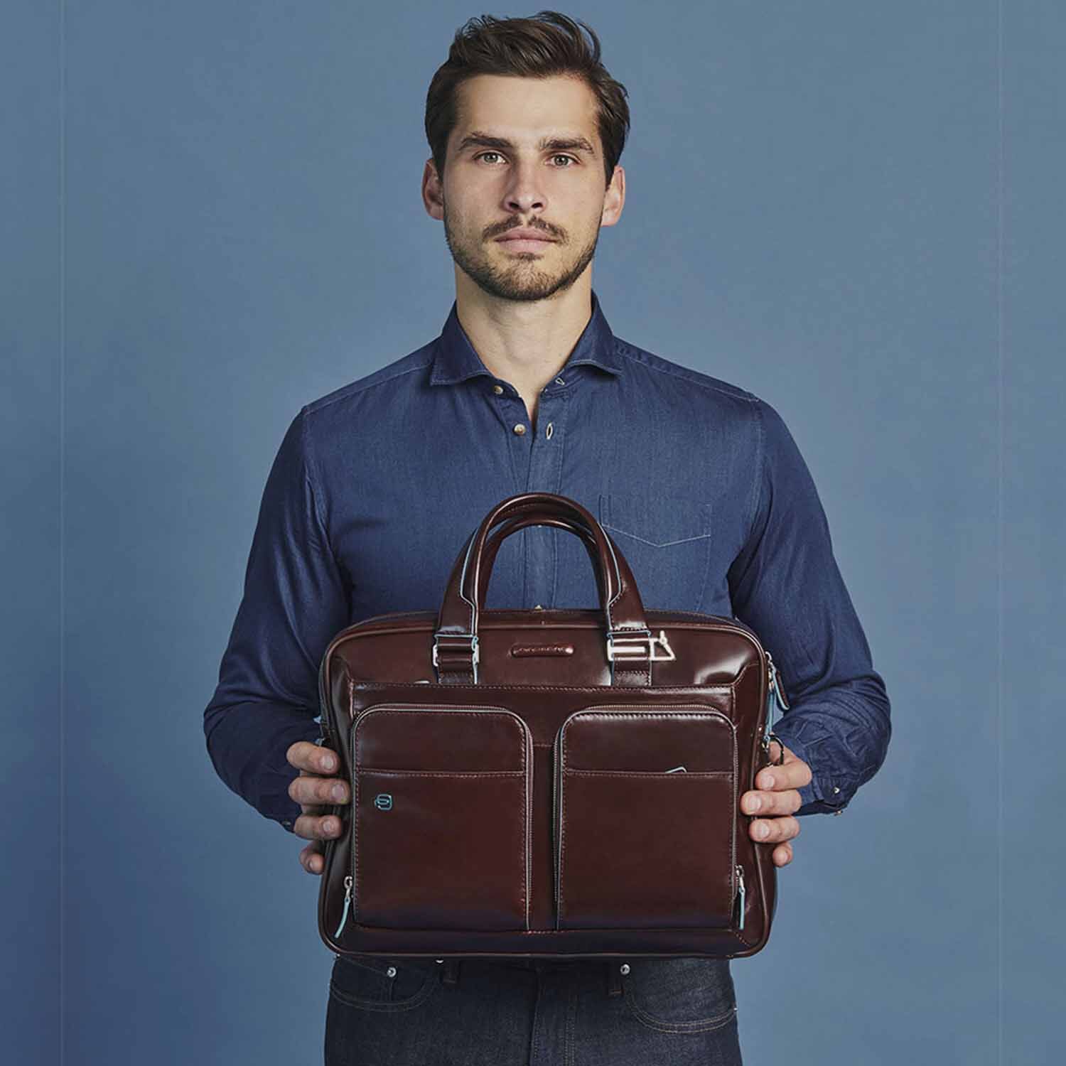 Piquadro Blue Square Schmale Laptoptasche mit Laptofach 14" blu blu Piquadro Blue Square Schmale Laptoptasche mit Laptofach 14" blu blu