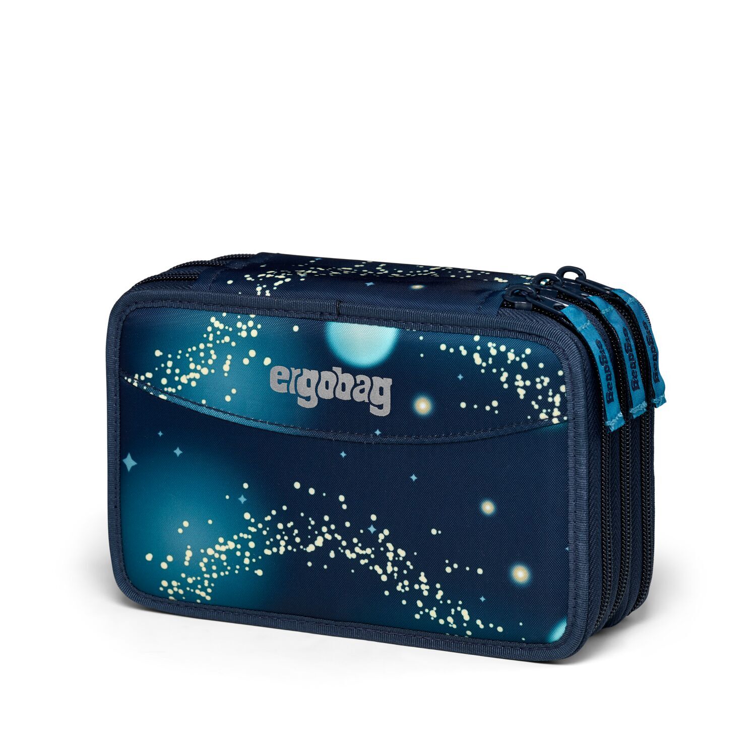 ergobag Schulzubehör GALAXY GLOW Maxi-Mäppchen, befüllt mit 3 Fächern RaumfahrBär